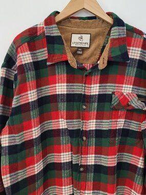 Legendary Whitetails Flannel Shirt Mens 3XL Plaid Button Up Outdoor